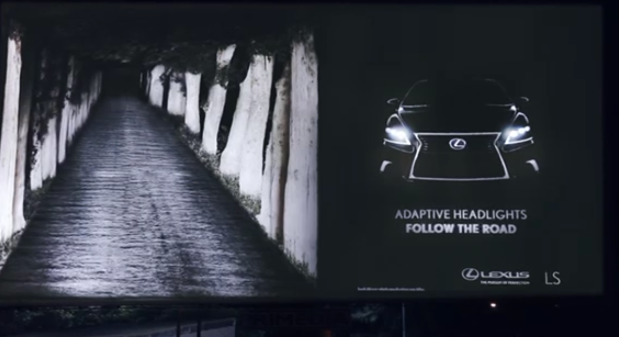 Lexus — Demonstrate the power of Lexus Adaptive Headlights on a billboard.